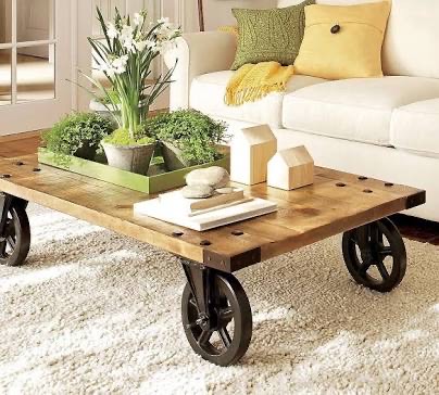 Living room with designer couch and centre table